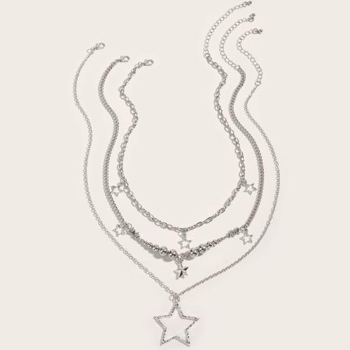 Collier de mode Multi couche, alliage de zinc, avec plastique & Acrylique, Placage, bijoux de mode & styles différents pour le choix & pour femme, Vendu par fixé