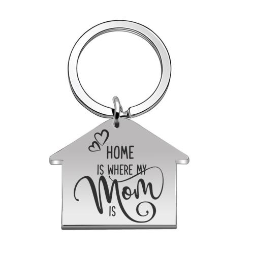 Stainless Steel Key Chain, 304 Stainless Steel, with Zinc Alloy, Unisex 