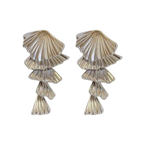 Zinc Alloy Drop Earring, plated, fashion jewelry & for woman, silver color 