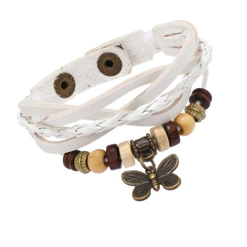 PU Schnur Armbänder, PU Leder, mit Zinklegierung, handgemacht, Modeschmuck & unisex, keine, verkauft von PC[