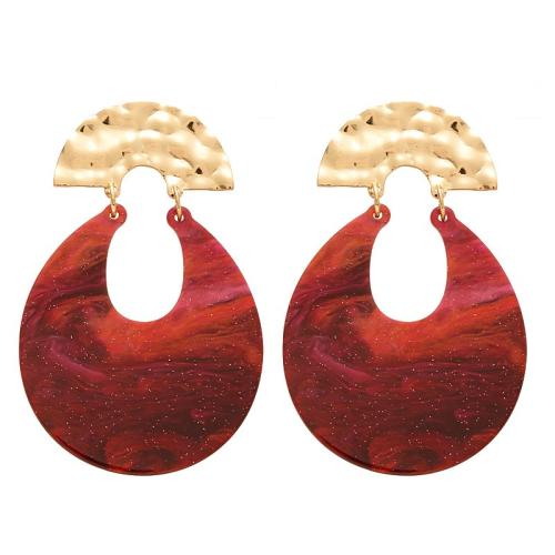 Латунные серьги падение, Латунь, с канифоль, Другое покрытие, ювелирные изделия моды & Женский, красный, продается Пара