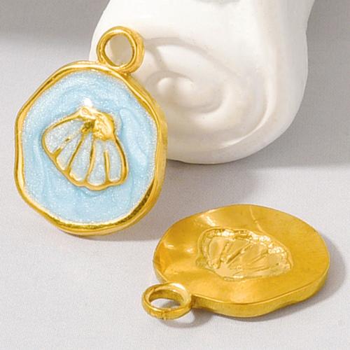 エナメル質のステンレス　ペンダント, 304ステンレススチール, 貝, 真空イオンプレーティング, DIY, 無色, 売り手 パソコン