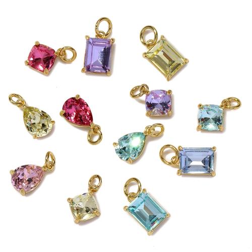 Cubique Pendentif en laiton zircon pavent, Placage, DIY & styles différents pour le choix & pavé de micro zircon, plus de couleurs à choisir, Vendu par PC