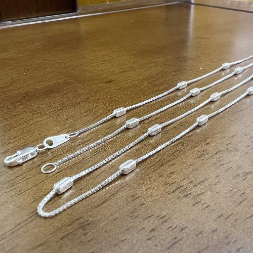 Collier en argent sterling chaîne, argent sterling 925, normes différentes pour le choix & chaîne de boîte & pour femme, argent, Vendu par PC[