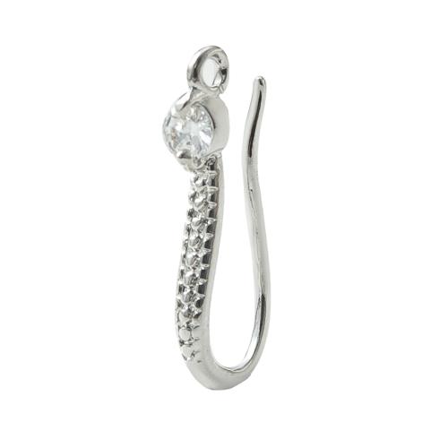 真鍮イヤリングド・ロッブ・コンポーネント, 銅, メッキ, ファッションジュエリー & マイクロパヴェジルコニア, 無色, ニッケル、鉛、カドミウムフリー 売り手 パソコン