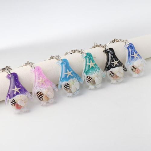 Resin Key Clasp, with Trumpet Shell & Iron, Penguin, epoxy gel, DIY & luminated 