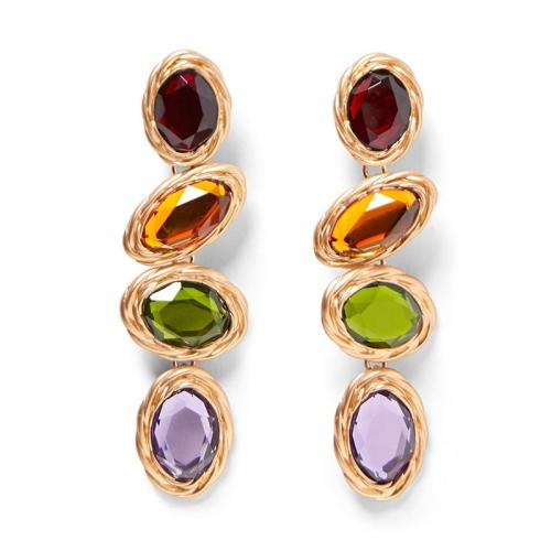 Zinc Alloy Drop Earring, with Acrylic, fashion jewelry & for woman, multi-colored 