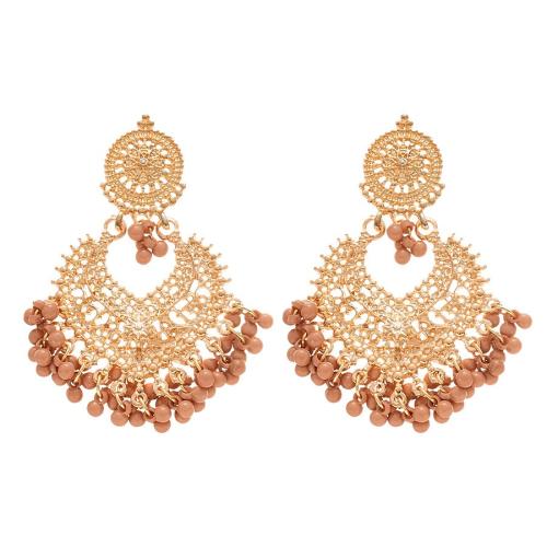 Zinc Alloy Drop Earring, with Plastic, plated, fashion jewelry & for woman, coffee color 