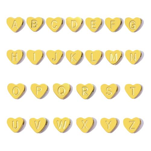 Stainless Steel Beads, 304 Stainless Steel, Heart, gold color plated, DIY, Crystal Gold 