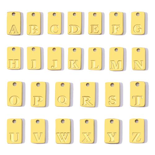 Pendentif de lettre en acier inoxydable, Acier inoxydable 304, cadre, Placage de couleur d'or, DIY, doré Vendu par sac