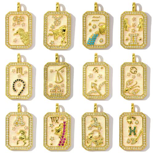 Cubique Pendentif en laiton zircon pavent, cadre, Placage de couleur d'or, DIY & pavé de micro zircon, plus de couleurs à choisir Vendu par sac