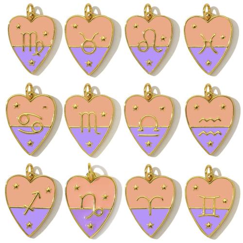 Pendentifs de coeur en laiton, Placage, DIY & émail, plus de couleurs à choisir Vendu par sac