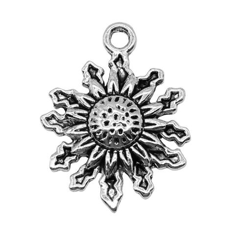 Zinc Alloy Jewelry Pendants, Sun, antique silver color plated, DIY 