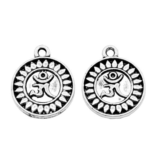 Bijoux pendentifs en Zinc alliage , alliage de zinc, Rond, Placage, DIY & double face, Vendu par PC