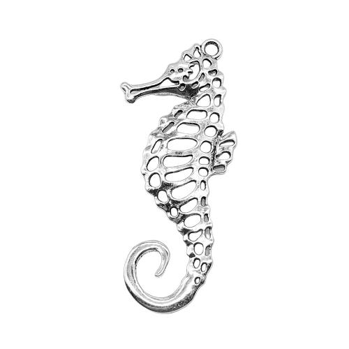 Conector de aleación de Zinc animal, Caballito de mar, chapado en color de plata antigua, Bricolaje & hueco, Vendido por UD
