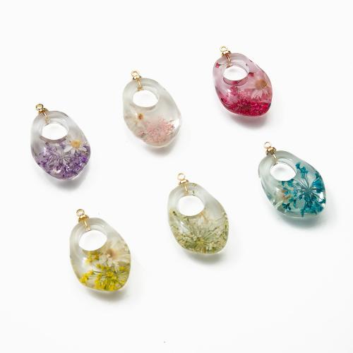 Pendentifs en Résine laiton , avec Fleurs séchées & laiton, DIY, plus de couleurs à choisir Vendu par PC