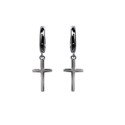 925スターリングシルバー Huggieフープドロップイヤリング, クロス, ファッションジュエリー & ユニセックス, earring length 25-30mm, 売り手 ペア