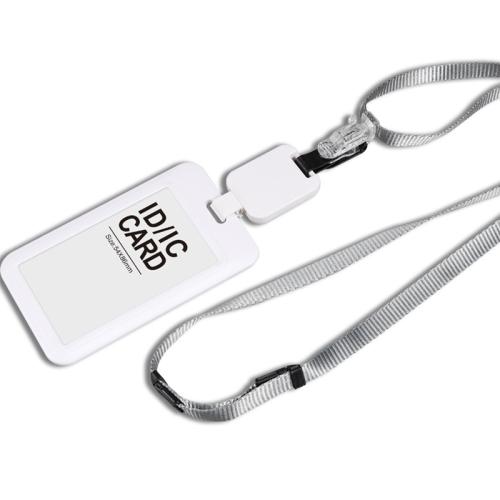 plastique Longe titulaire de la carte, avec cordon de polyester, rectangle, Portable & unisexe & transparent, plus de couleurs à choisir Environ 65 cm, Vendu par PC