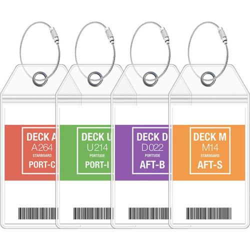 PVC Plastic Luggage Tag, with 304 Stainless Steel, portable & waterproof 