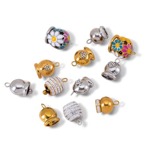 Rhinestone Stainless Steel Pendants, 304 Stainless Steel, plated, DIY & with rhinestone 