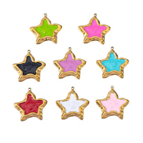 エナメル質のステンレス　ペンダント, 304ステンレススチール, 星, メッキ, DIY, 無色, 2パソコン/バッグ, 売り手 バッグ