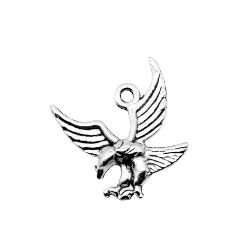 Zinc Alloy Animal Pendants, eagle, antique silver color plated, DIY 