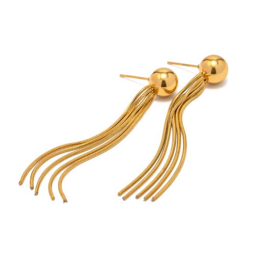 Fashion Fringe Boucles d'oreilles, Acier inoxydable 304, Plaqué or 18K, bijoux de mode & pour femme Vendu par paire