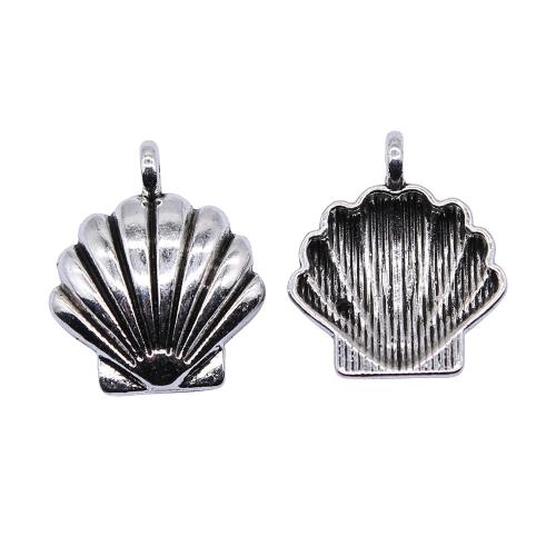 Bijoux pendentifs en Zinc alliage , alliage de zinc, coquille, Plaqué de couleur d'argent, DIY, Vendu par PC