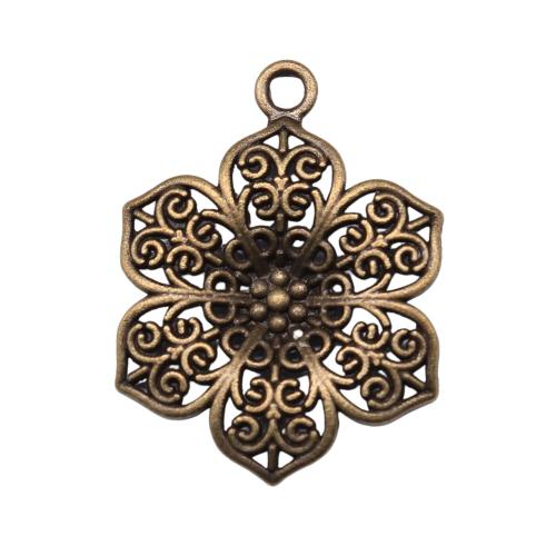 Pendentifs creux en alliage de zinc, fleur, Placage, DIY, plus de couleurs à choisir, Vendu par PC