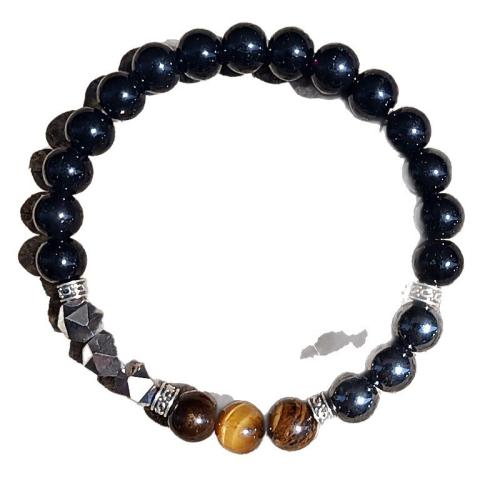 Gemstone Bracelets, 304 Stainless Steel, with Synthetic Gemstone, handmade, fashion jewelry & Unisex Approx 20 cm 