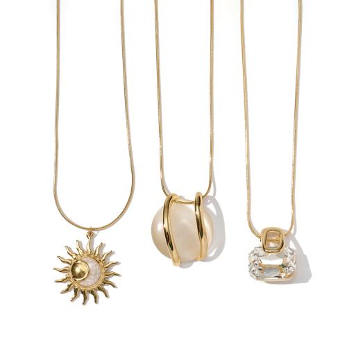 Collier de bijoux de titane, Acier titane, avec Des billes de verre & Oeil de chat, Placage, bijoux de mode, plus de couleurs à choisir, Vendu par PC