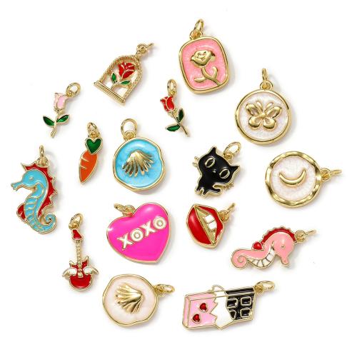 Pendentifs de Émail laiton , Placage, DIY & émail, plus de couleurs à choisir Vendu par sac