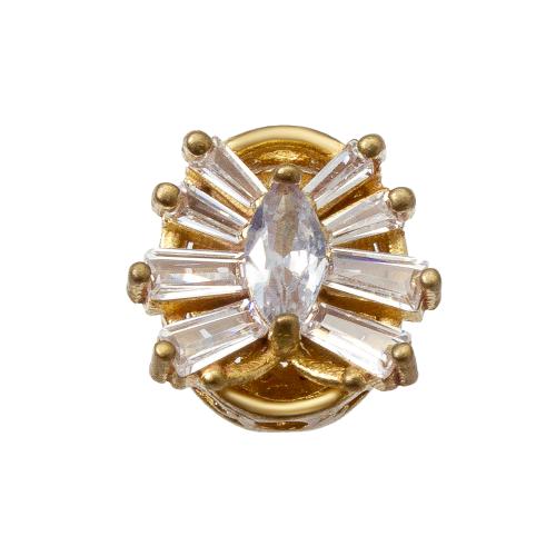 Rhinestone Brass Beads, plated, DIY & with rhinestone, golden Inner Approx 1.2mm 