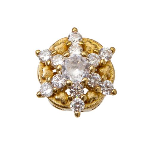 Rhinestone Brass Beads, plated, DIY & with rhinestone, golden Inner Approx 1.2mm 