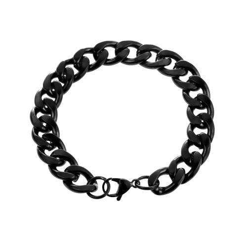 Acier inoxydable 304 bracelet, Placage, bijoux de mode & styles différents pour le choix & pour homme, noire Environ 7.9 pouce, Vendu par PC