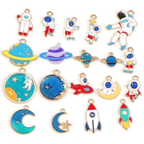 Zinc Alloy Pendant, gold color plated, DIY & enamel, pendant length 25-40mm 