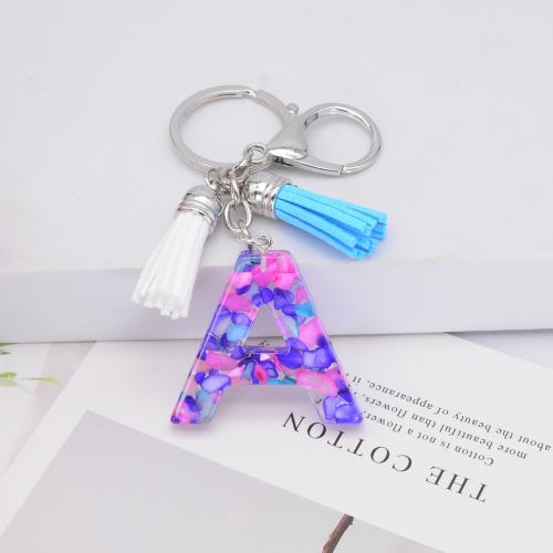 résine fermoir à clé, avec alliage de zinc, Lettre d’alphabet, goutté d'époxy, unisexe & styles différents pour le choix, key clasp length 115mm, Vendu par PC