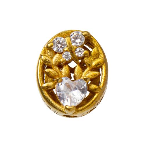 Rhinestone Brass Beads, plated, DIY & with rhinestone, golden Inner Approx 1.2mm 