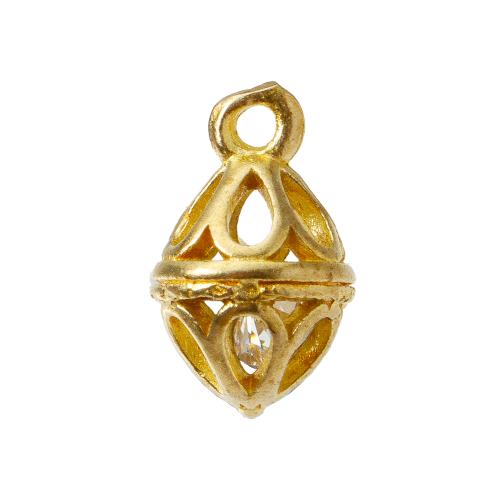 Strass Messing Anhänger, plattiert, DIY & mit Strass, goldfarben, 7.36x7.2x12mm, verkauft von PC