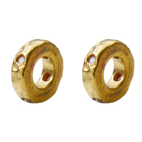 Rhinestone Brass Beads, plated, DIY & with rhinestone, golden Inner Approx 1.2mm 