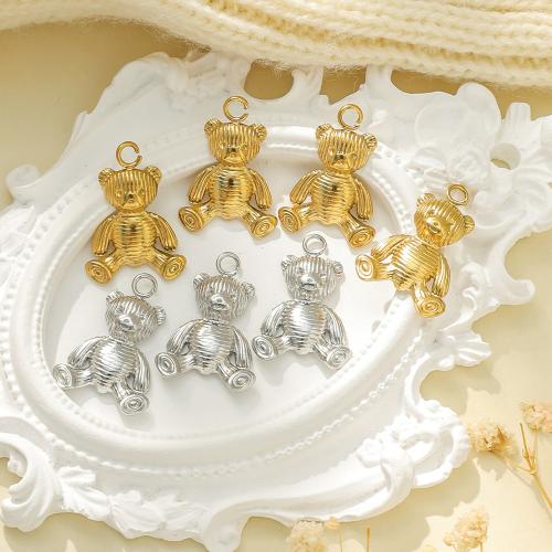Pendentifs en acier inoxydable, Acier inoxydable 304, ours, Placage, DIY, plus de couleurs à choisir Vendu par sac