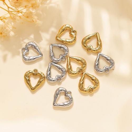 pendentifs de cœur en inox , Acier inoxydable 304, coeur, Placage, DIY, plus de couleurs à choisir Vendu par sac