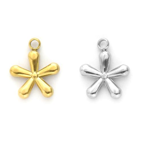 Stainless Steel Flower Pendant, 304 Stainless Steel, plated, DIY 
