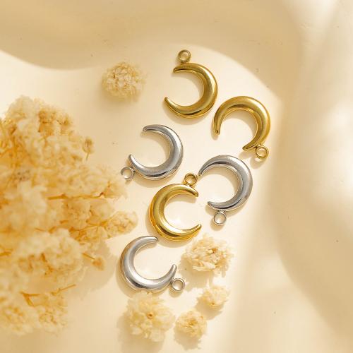 Stainless Steel Pendants, 304 Stainless Steel, Moon, plated, DIY 