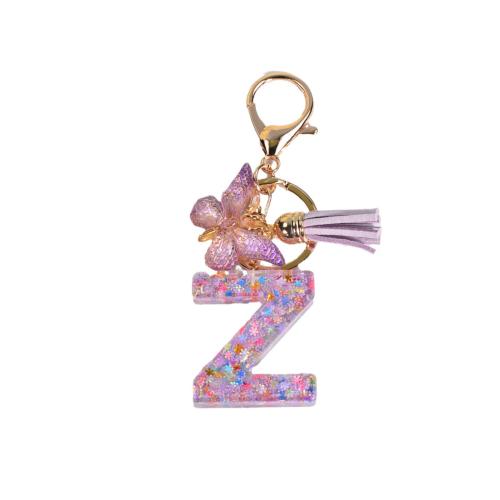 Resin Key Clasp, with Zinc Alloy, Alphabet Letter, epoxy gel & for woman, 115mm 