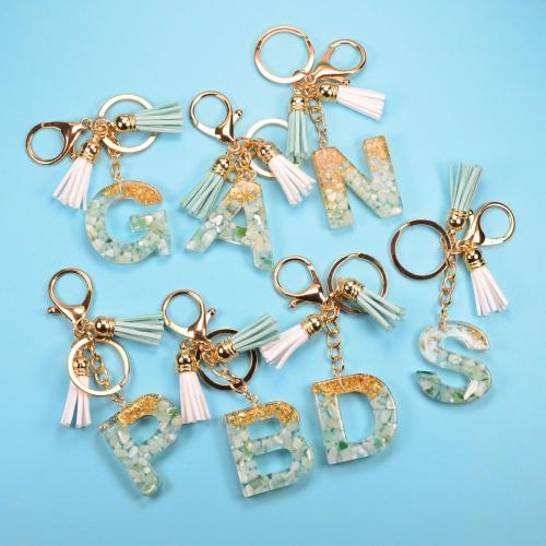 Resin Key Clasp, with Zinc Alloy, Alphabet Letter, epoxy gel, Unisex 115mm 