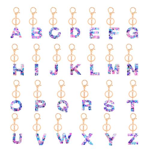 Resin Key Clasp, with Zinc Alloy, Alphabet Letter, epoxy gel, Unisex 115mm 