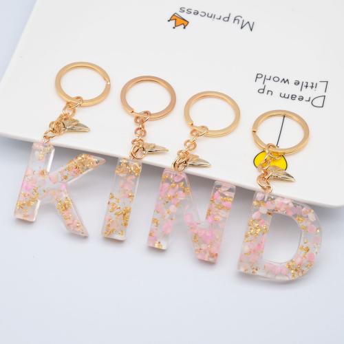 Resin Key Clasp, with Zinc Alloy, Alphabet Letter, epoxy gel & for woman, 115mm 