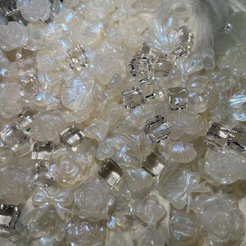 résine goutte, modèle mixte & DIY & normes différentes pour le choix, blanc, beads length 20-35mm, Vendu par PC