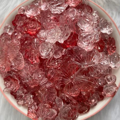 résine goutte, modèle mixte & DIY, sang rouge, beads length 20-50mm, Vendu par sol